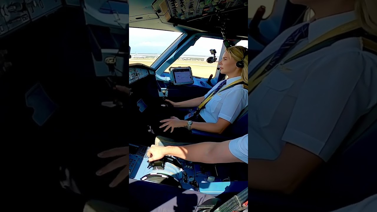 👩🏼&zwj;✈️ Takeoff. Very focused!