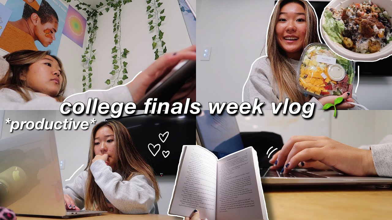 COLLEGE FINALS WEEK VLOG | study with me + productive school vlog