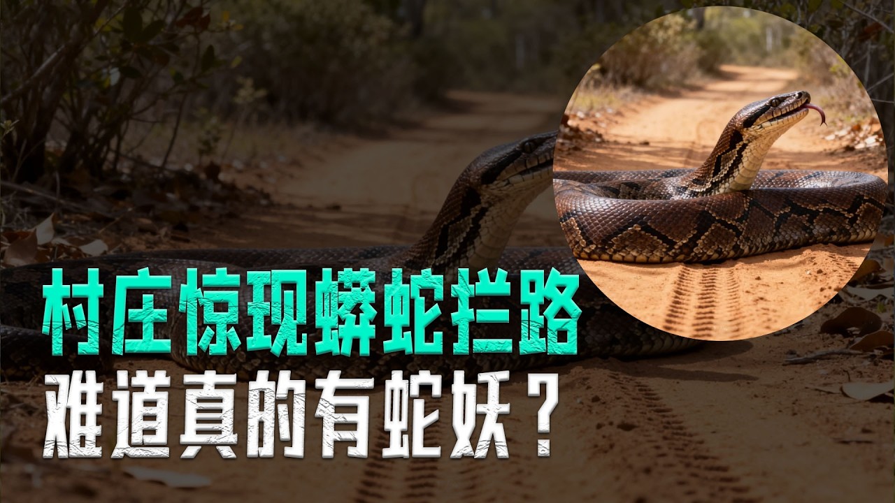 村莊驚現蟒蛇攔路，臉比盆大還說人話，難道真的有蛇妖？