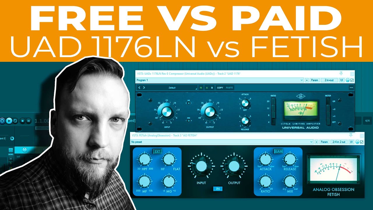 Free vs Paid Compressor? 1176 UAD vs Analog Obsession FETISH on drums! (NO TALKING)
