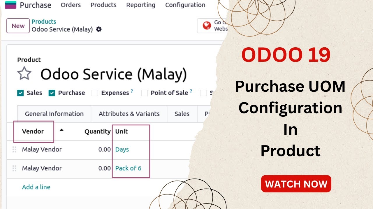 Odoo 19 - No Purchase UOM in Product | Revamped Purchase Unit Of Measure Configuration | Odoo19