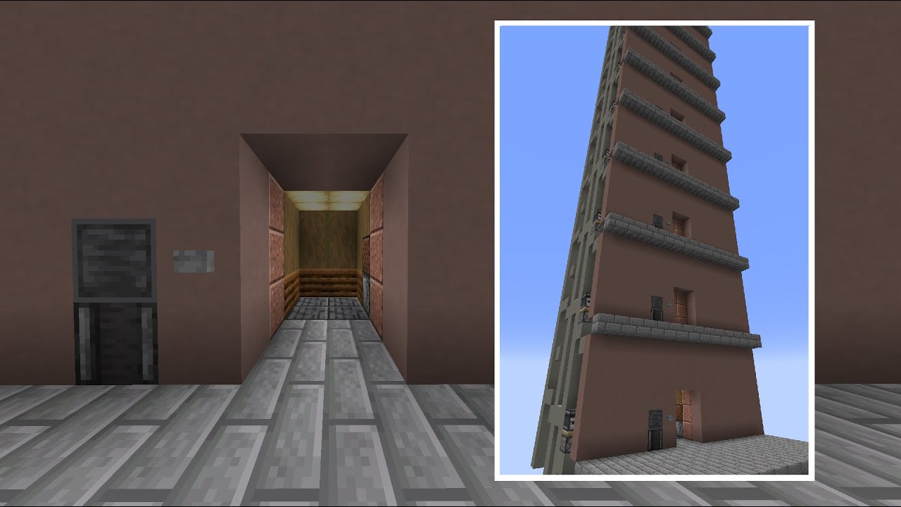 Minecraft Somewhat Realistic Elevator (variable spacing)