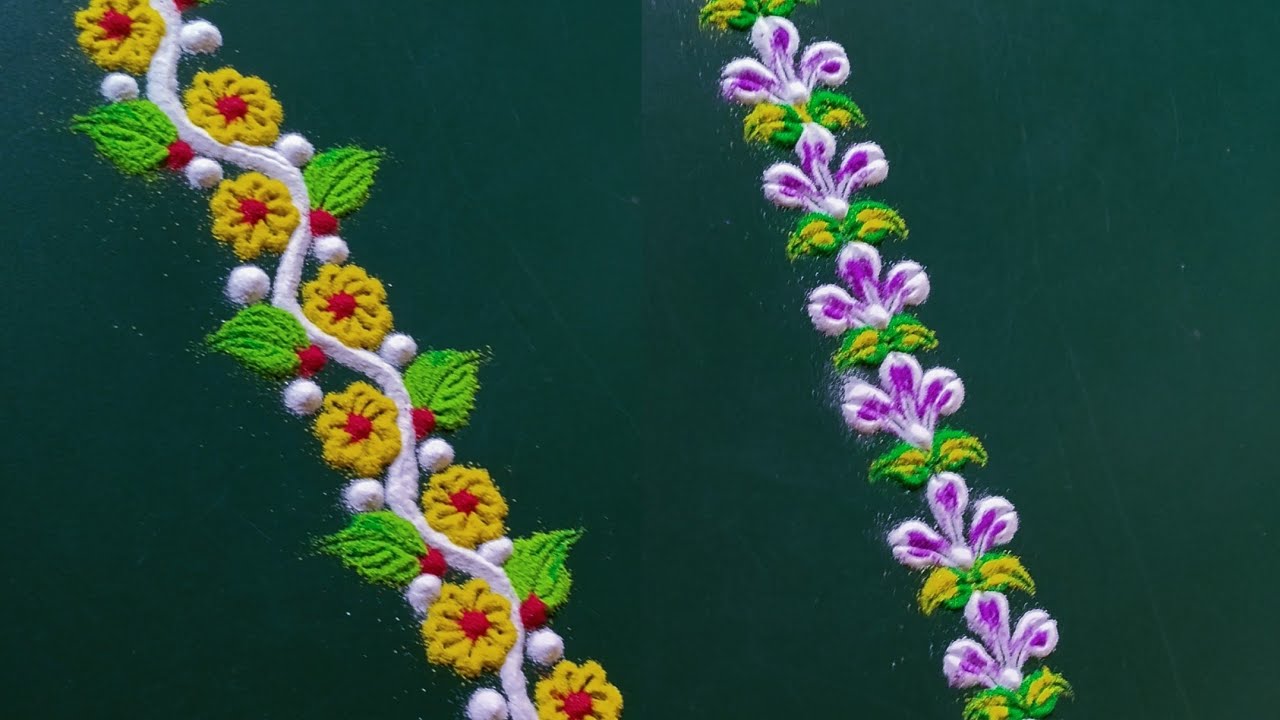 रोज काढण्यासाठी कमी वेळात होणाऱ्या २ हटके अप्रतिम किनार रांगोळ्या l Border rangoli for Beginners l