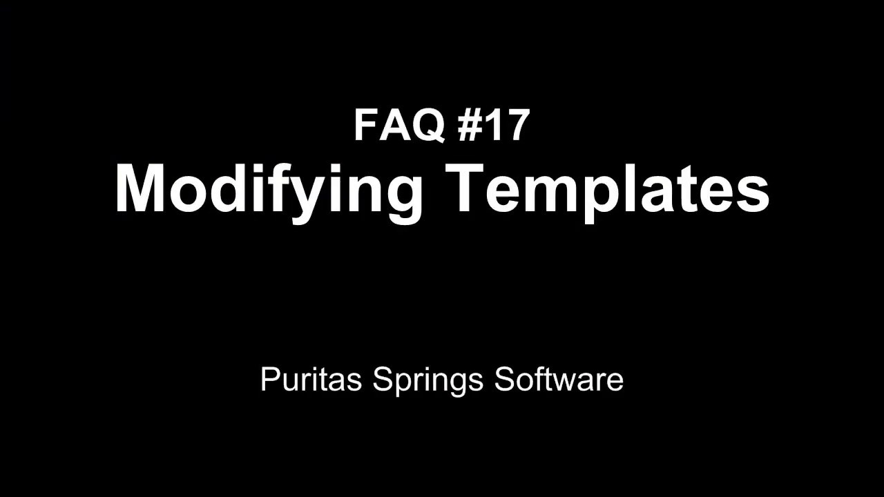 FAQ 17 - Modifying Templates