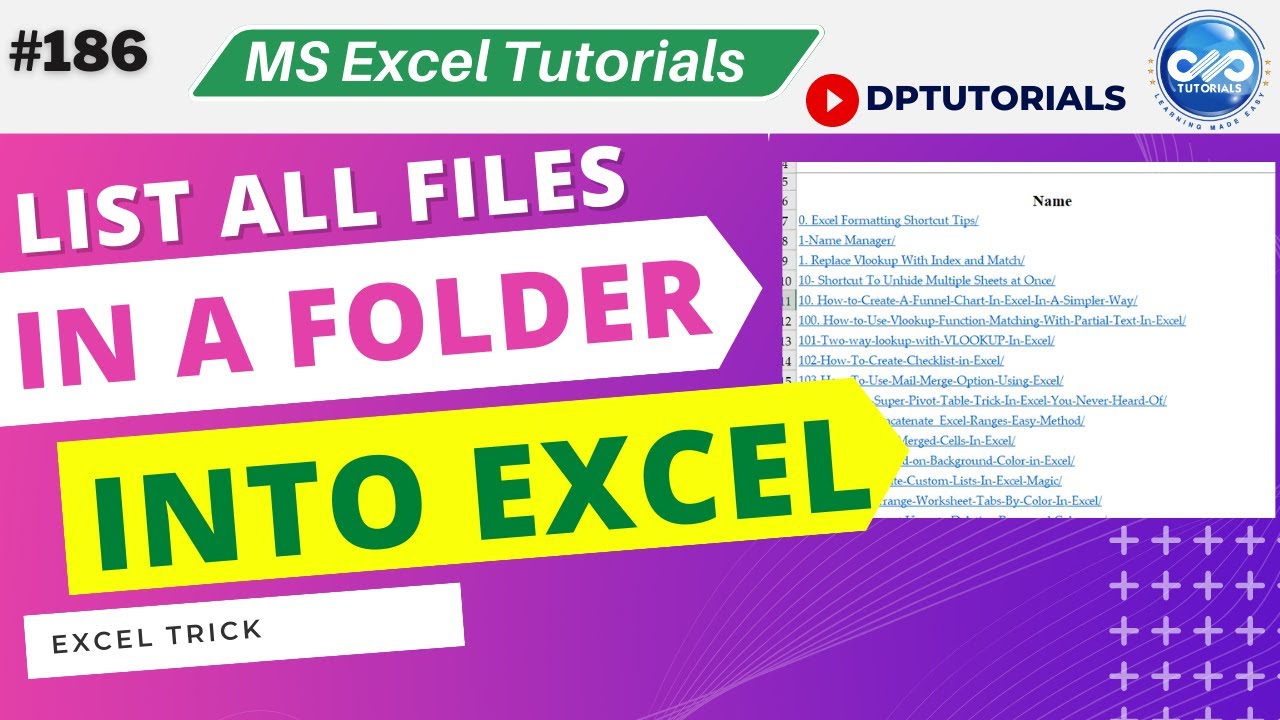 2 Easy methods to list all files in a folder into excel worksheet