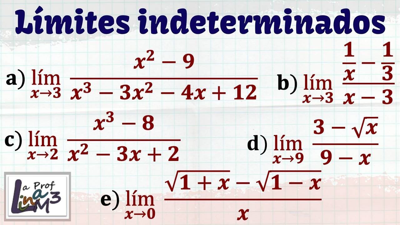 Límites indeterminados con racionalización y factorización | La Prof Lina M3