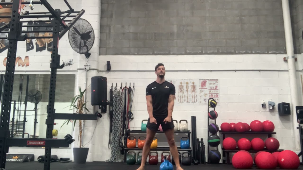 Wide Stance Kettlebell Swing