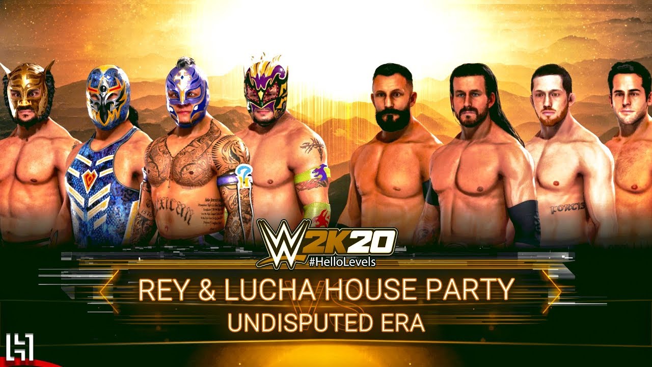 WWE 2K20 Rey Mysterio and The Lucha House Party vs Undisputed Era 8 Man Elimination Tag Match