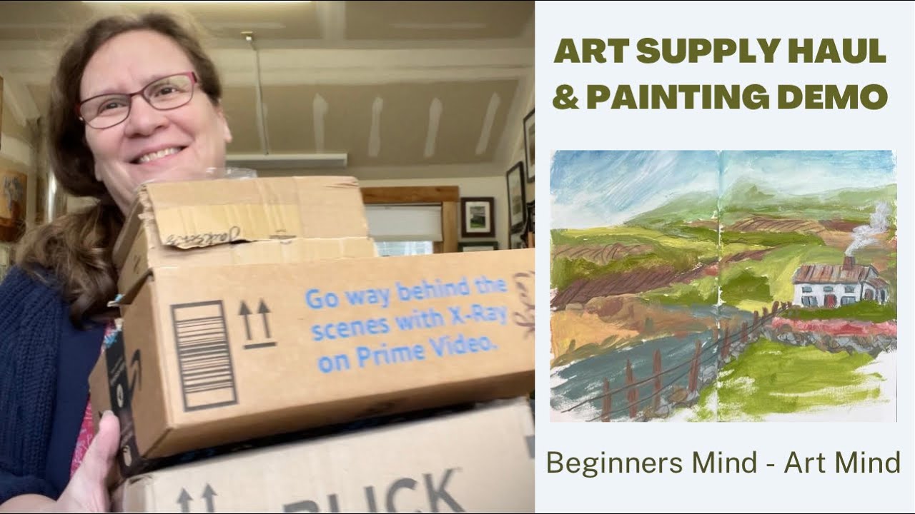 Large Art Supply Haul Buyers Remorse & Turner Japanesque Gouache Demo Time Lapse Painting