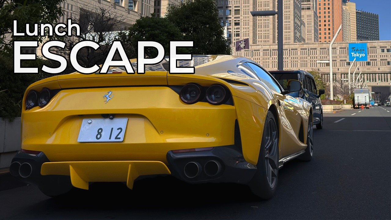 Ferrari 812 Lunch Drive in Tokyo | City Hall to Jingu Gaien [4K][POV]