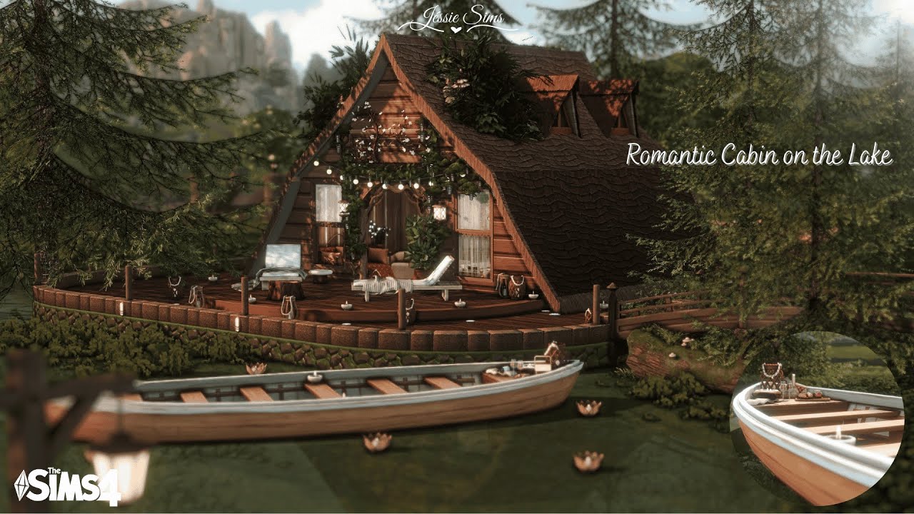 Romantic Cabin on the Lake - The Sims 4 // CC SPEED BUILD