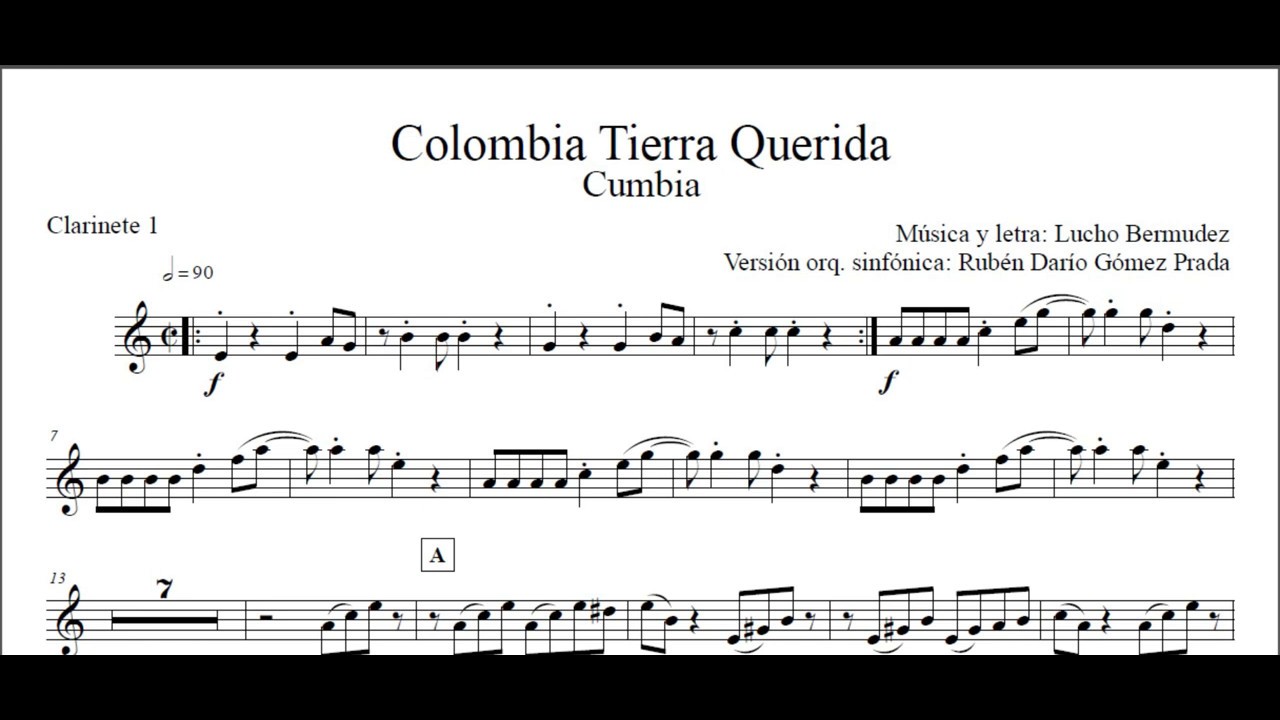 Colombia Tierra Querida OI Clarinete 1