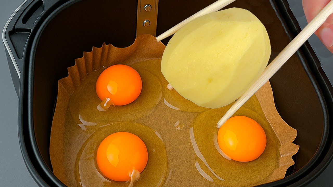 Put 2 Potatoes & 3 Eggs in the Air Fryer and THIS Happens… Quick Breakfast Recipe!