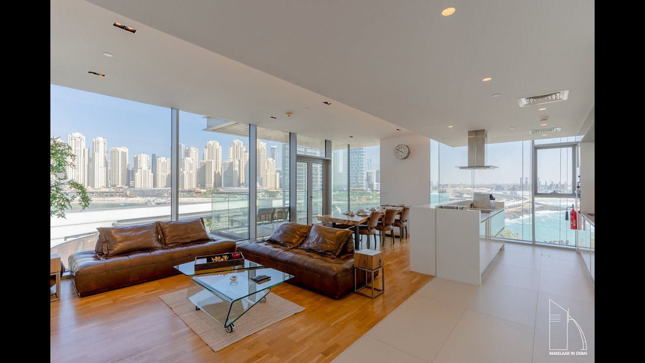 In een appartement met volledig zeezicht in Bluewaters Dubai!!!