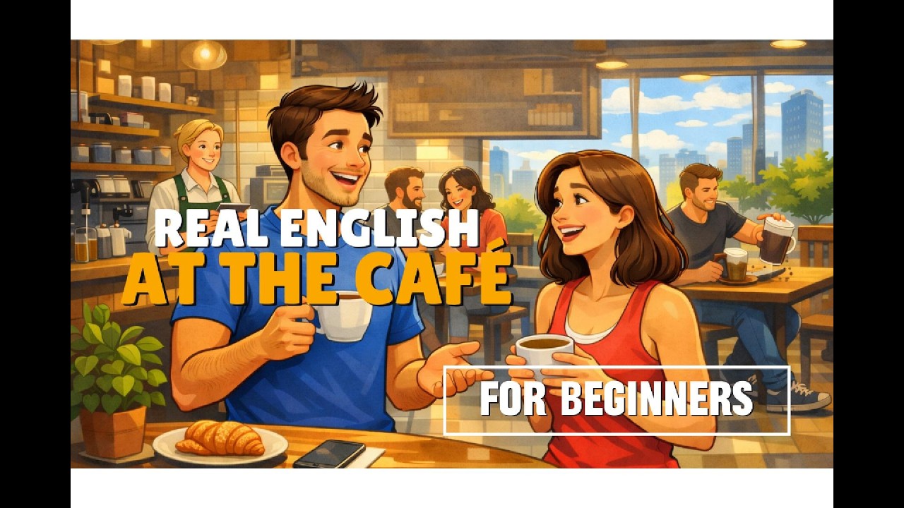 English in a Café: Long, Natural Conversations | Easy English With Subtitle
