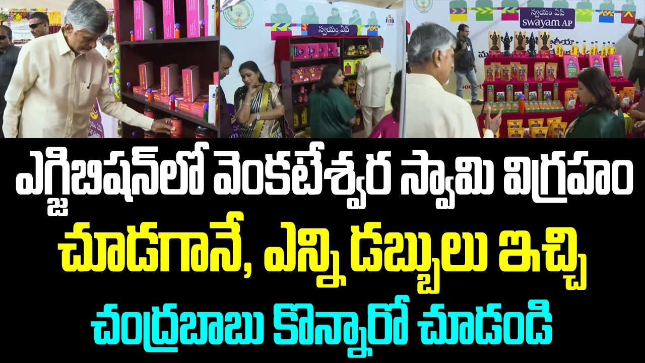 ఎగ్జిబిషన్ లో వెంకటేశ్వర స్వామి విగ్రహం చూడగానే, ఎన్ని డబ్బులు ఇచ్చి చంద్రబాబు కోరారో చూడండి