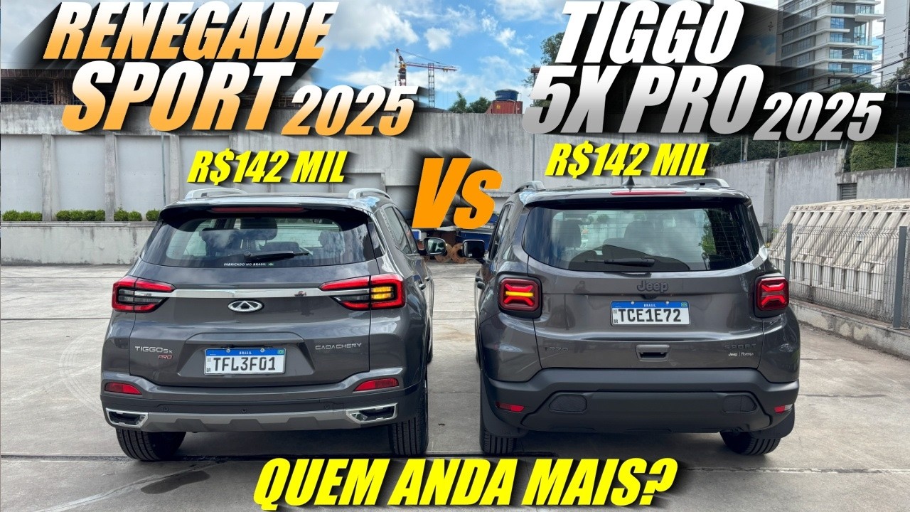 COMPARATIVO RENEGADE SPORT 2025 ou TIGGO 5X PRO 2025? Qual comprar? Quem anda mais?