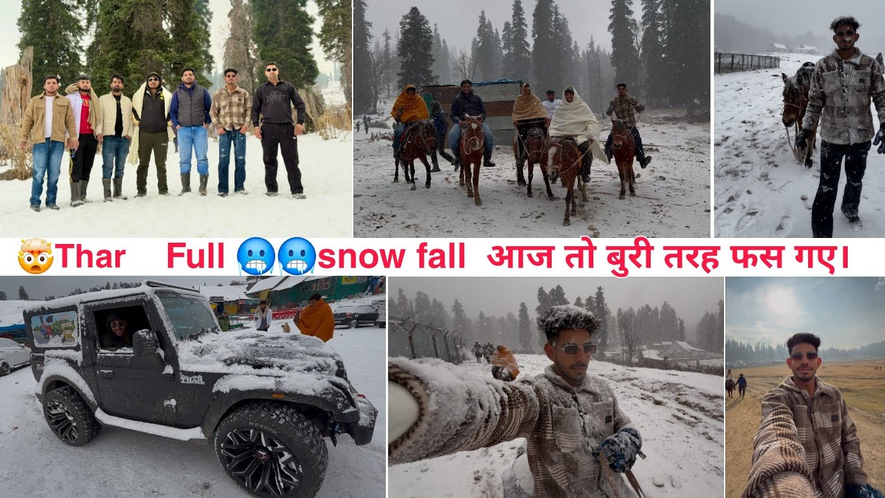 2-Part -4🥶temperature Gulmarg ful snowfall in horse first ride