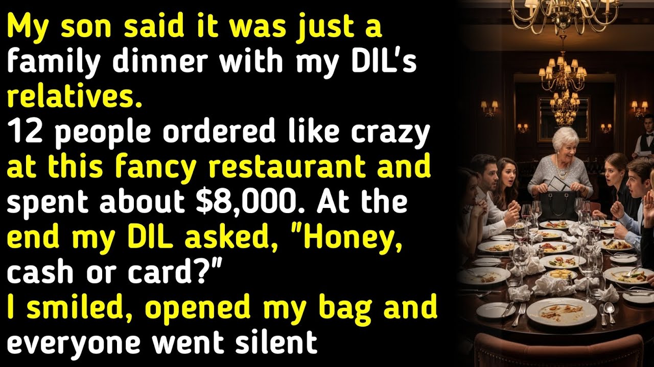 My son said it was just a family dinner with my DIL's relatives.12 people ordered like crazy at t...
