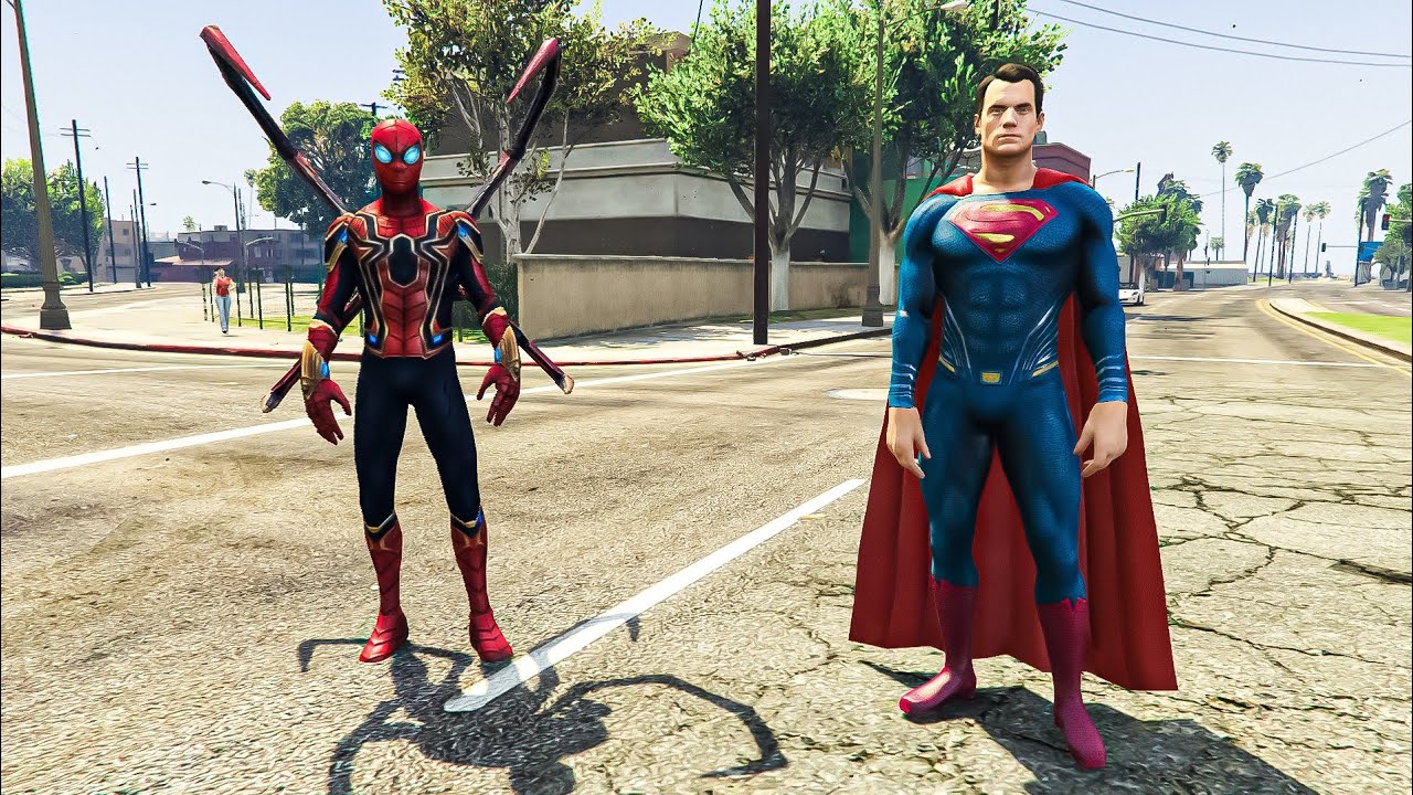 SPIDERMAN vs SUPERMAN 💥 Los Santos Destroyed | GTA 5 Mods