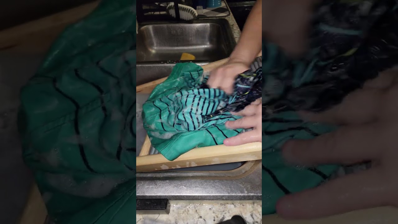 Hand washing using wash board
