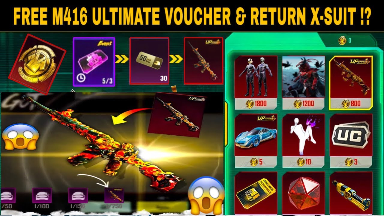 😱 New Premium Crate Upgradable Gun ? | Golden Fragment Use ? | Free M416 Ultimate Voucher | PUBGM
