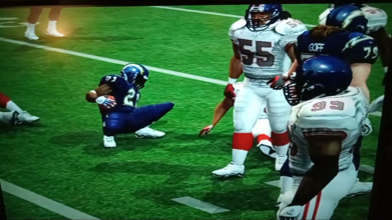 Excellent uniforms on display ( wk 1 chargers v texans Madden 05 franchise mode part 1)