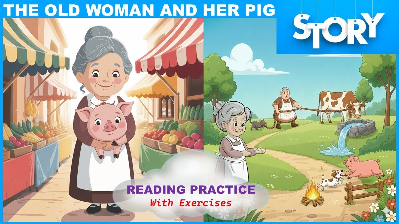 The Old Woman and Her Pig — Story Reading with Vocabulary and MCQs