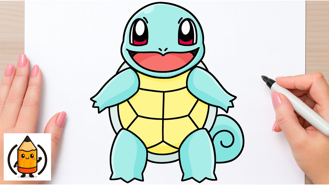 Как легко нарисовать Сквиртла | Урок рисования покемонов