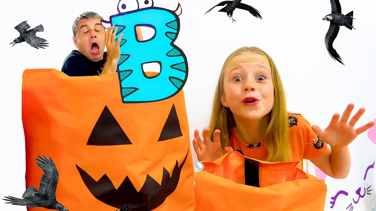Bảng chữ c&aacute;i tiếng Anh vui nhộn của Nastya v&agrave; Evelyn. C&acirc;u chuyện Halloween d&agrave;nh cho trẻ em