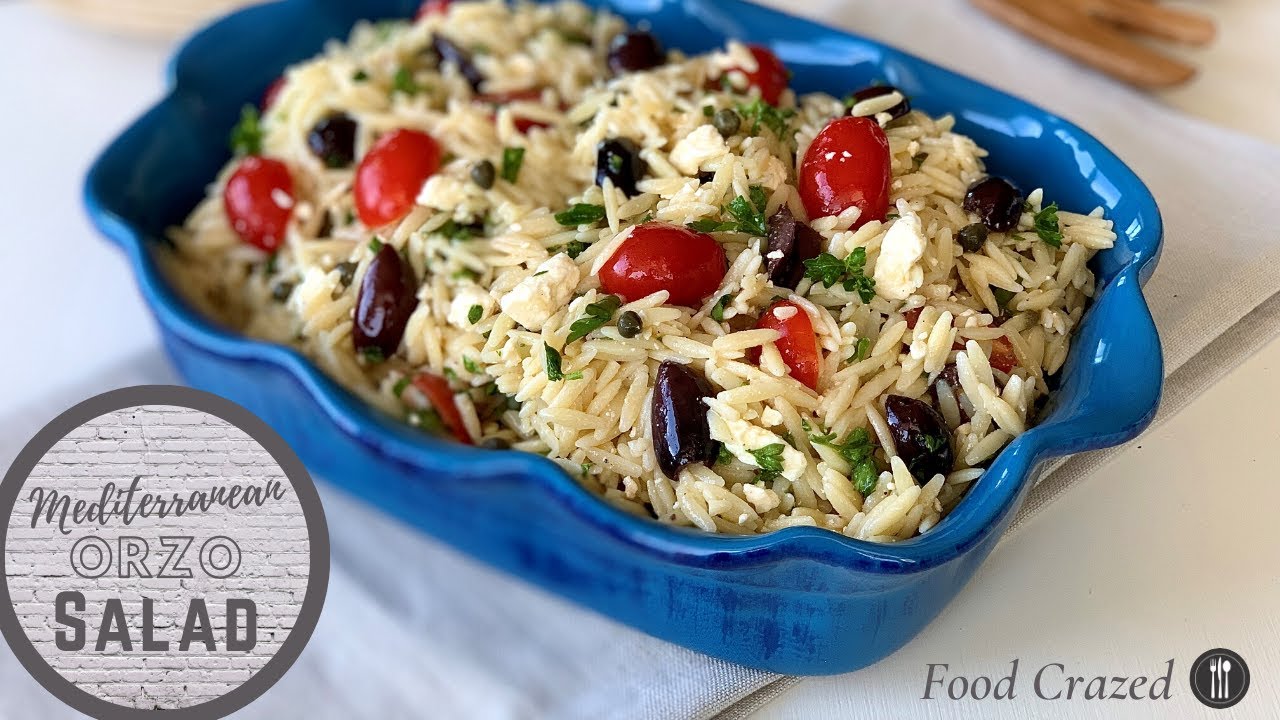 Mediterranean Orzo Salad - Summer Pasta Salad - Food Crazed