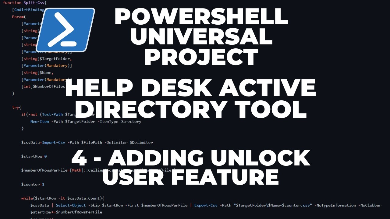 PowerShell Universal 2026 &ndash; Проект: Инструмент техподдержки AD &ndash; Часть 4: Добавление функции разб...