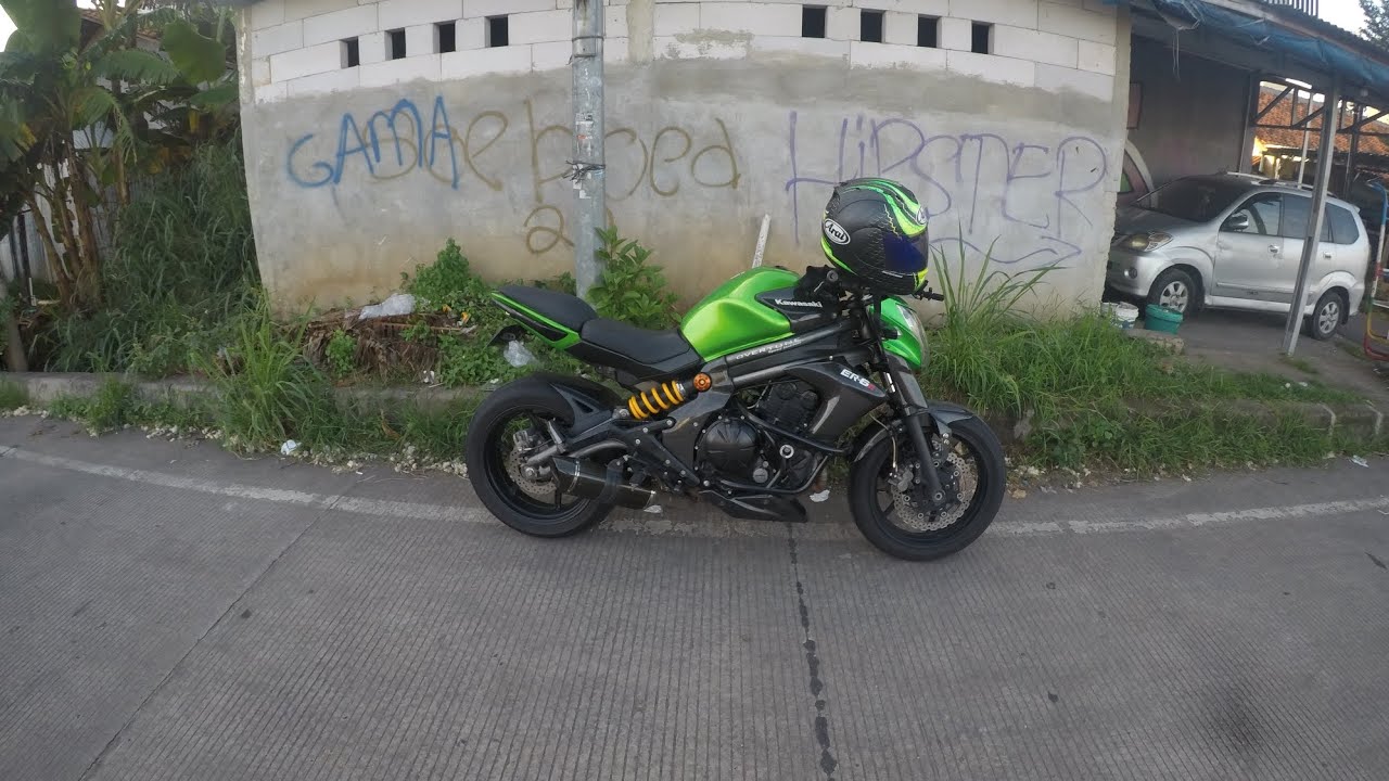 test ride Kawasaki er6n ( torsinya galak )