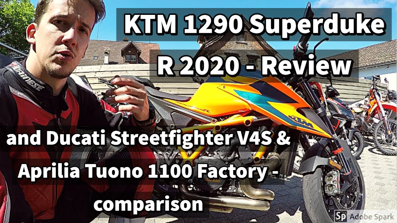 KTM Supderduke 1290 R 2020 - Review and Aprilia Tuono 1100 & Ducati Streetfighter V4 S Comparison
