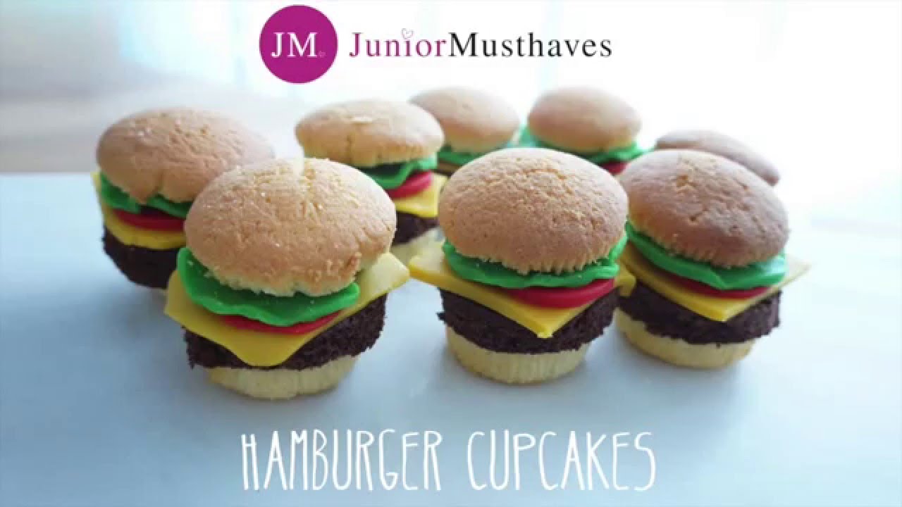 Traktatie inspiratie - Hamburger Cupcakes