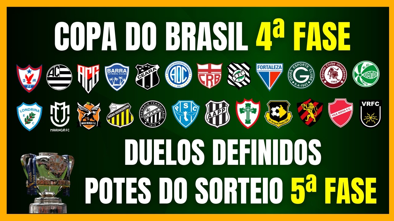 COPA DO BRASIL 2026 | DUELOS DA 4ª FASE | POTES DO SORTEIO DA 5ª FASE