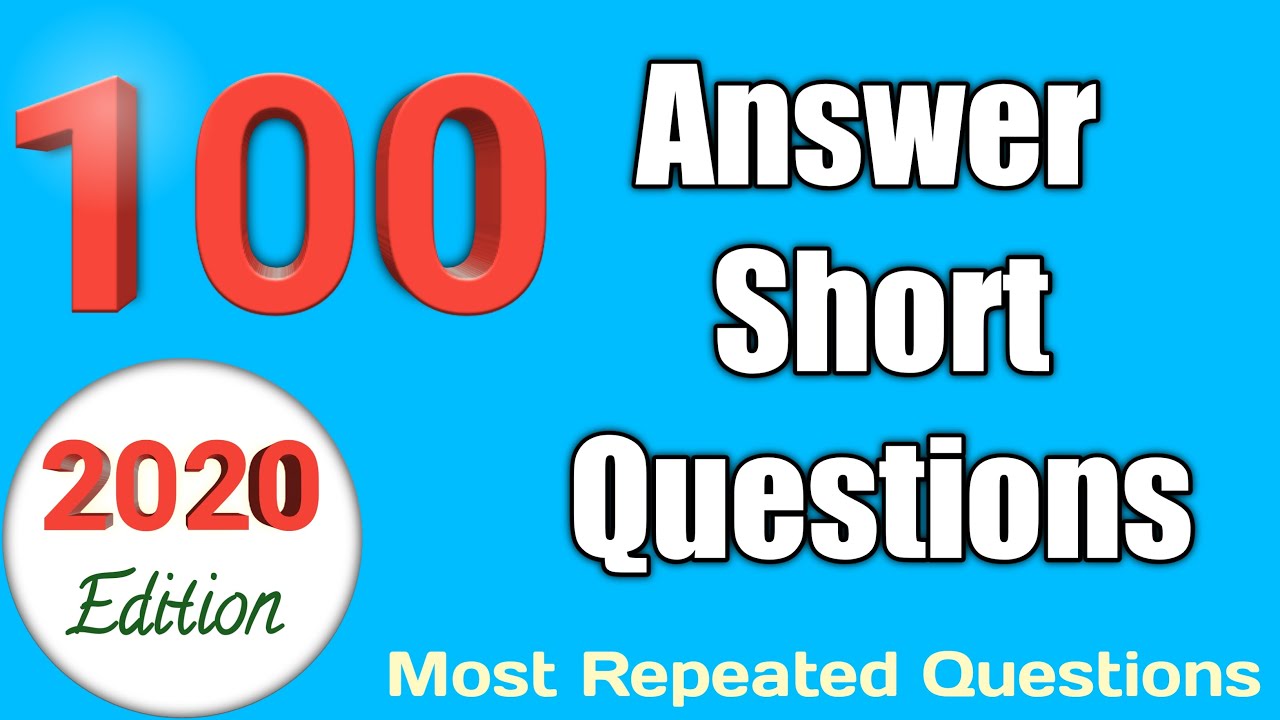 100 Answer Short Questions for 2020 PTE Academic Most Repeated Questions with timer Script ⏱️