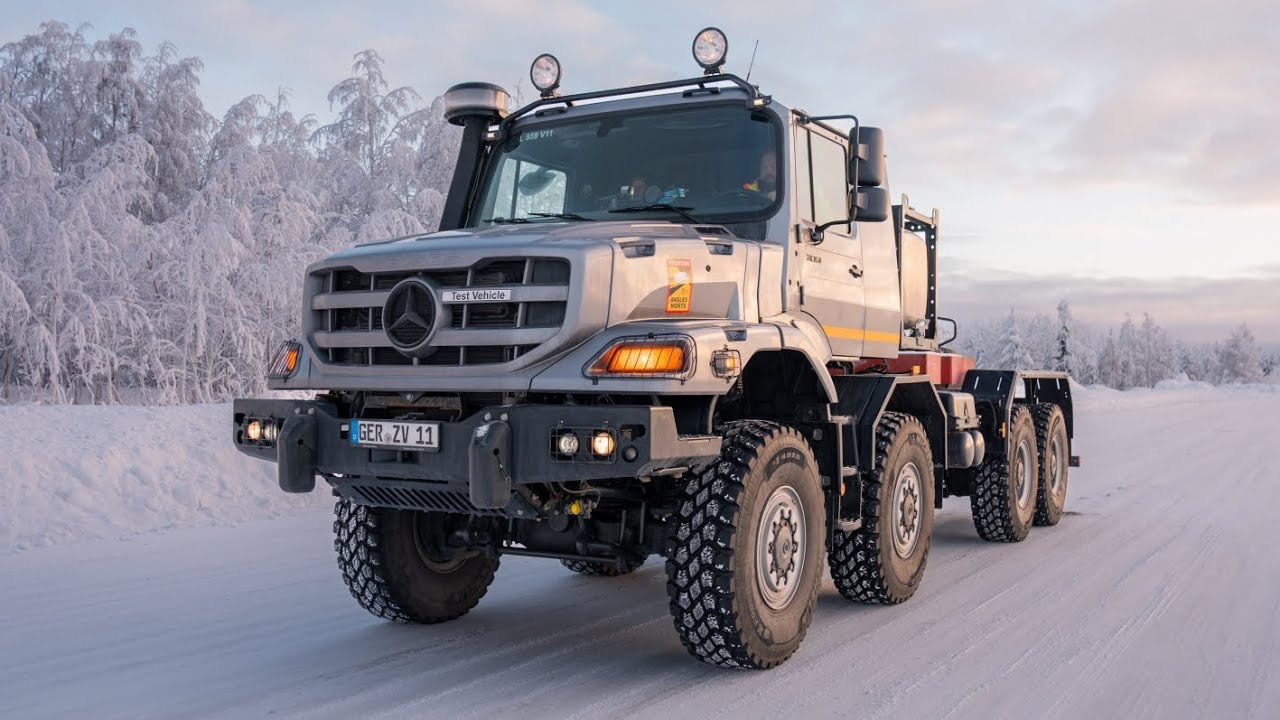 New Mercedes Zetros tested hard on snow! It can DRIFT!