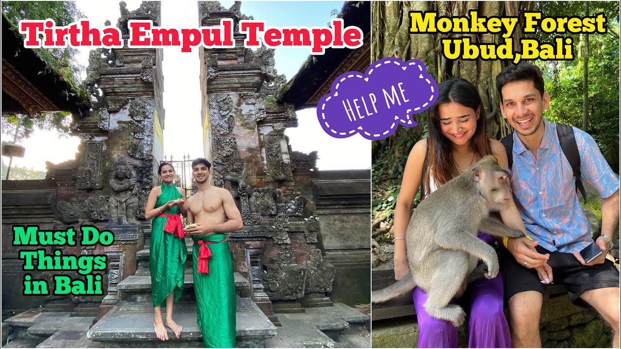 Vaidu & Karan ne Monkey ke sath li Selfie😂| Bali temple ka experience bohut unique tha🙏🏻❤️ #vlog