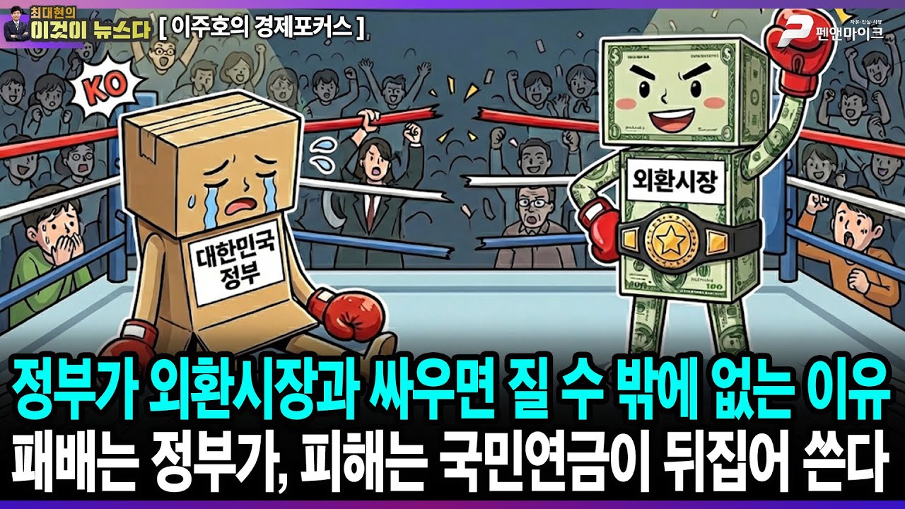 정부가 외환시장과 싸우면 질 수 밖에 없는 이유 / 패배는 정부가, 피해는 국민연금이 뒤집어 쓴다 - 이주호의 경제포커스 [이것이 뉴스다]