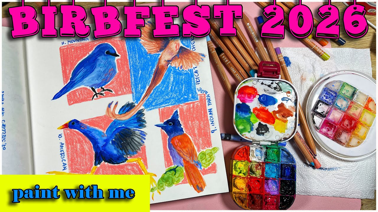 Зарисовка в блокноте: BIRBFEST 2026 🐦🦆🐧 #birbfest2026 #sketchbook
