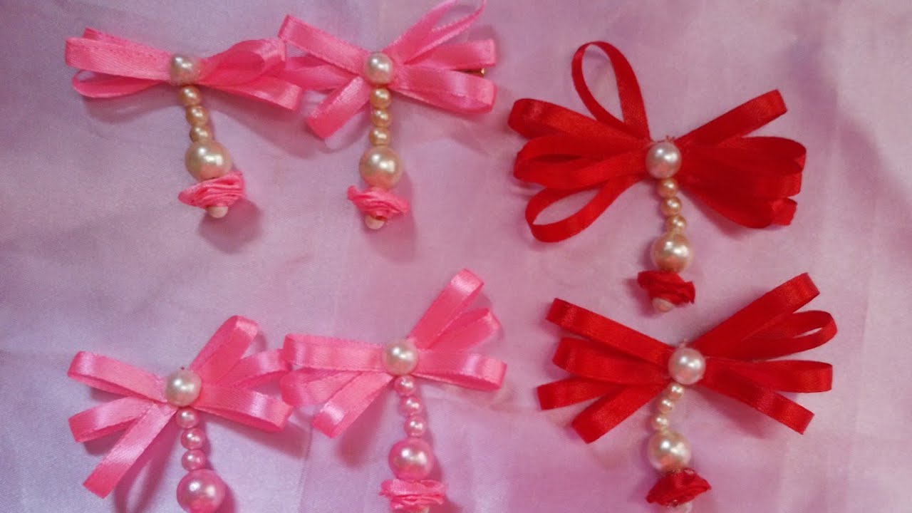 Simple hairclip for Valentine's day❤️❤️#hairbow #hairaccesories #handmade #hairclips 