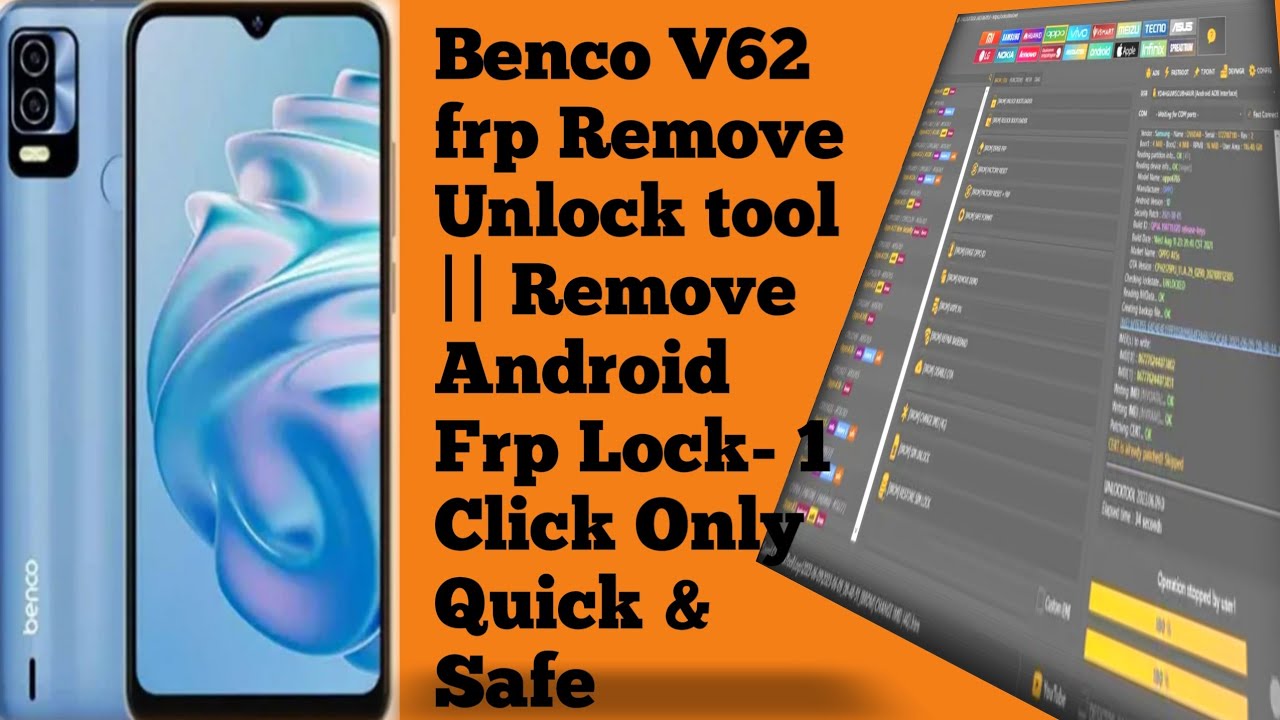 Benco V62 frp Remove Unlock tool || Remove Android Frp Lock- 1 Click Only Quick & Safe
