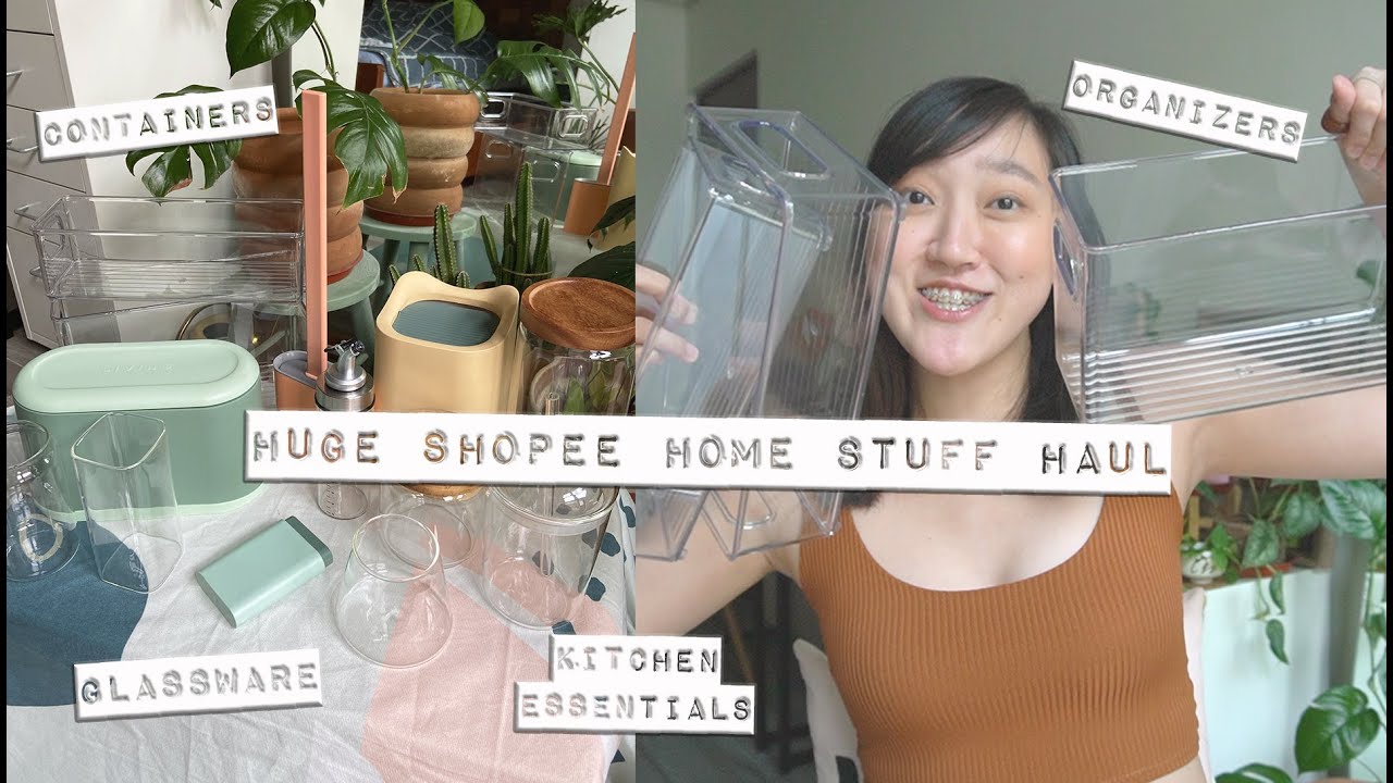 HUGE SHOPEE HOME STUFF HAUL (glasswares, kitchen essentials, organizers, decors!) | Cocoy Diaries