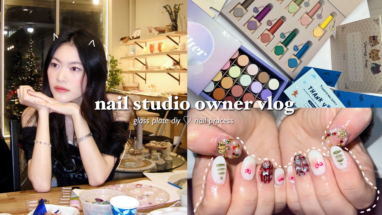 life of a nail studio owner in nyc: q&a, glass diy date♡ nail process
