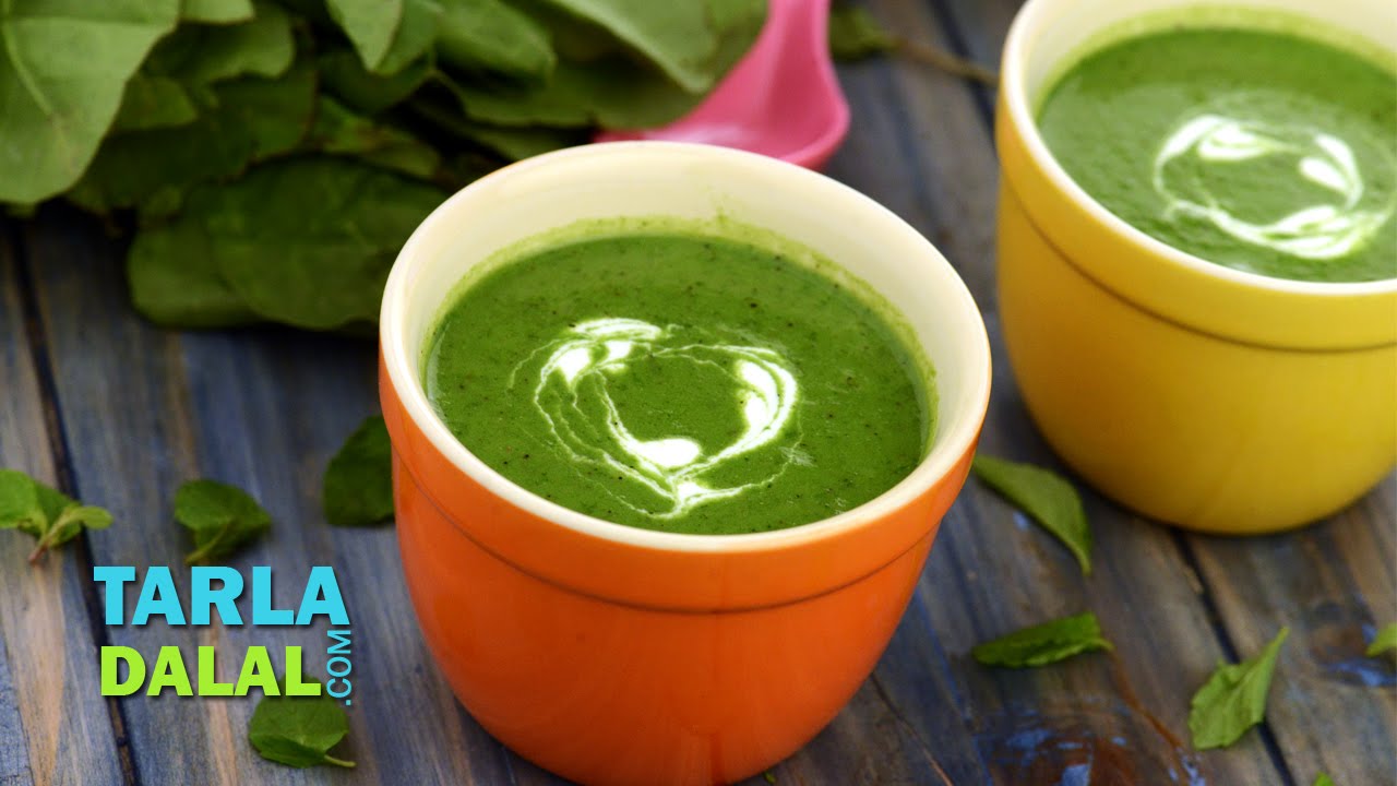 Spinach and Mint Soup by Tarla Dalal