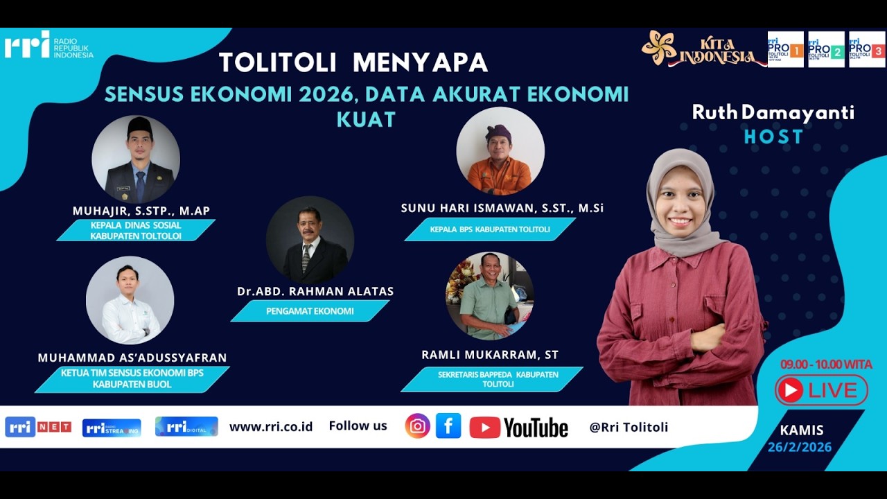 TOLITOLI MENYAPA - SENSUS EKONOMI 2026, DATA AKURAT EKONOMI KUAT
