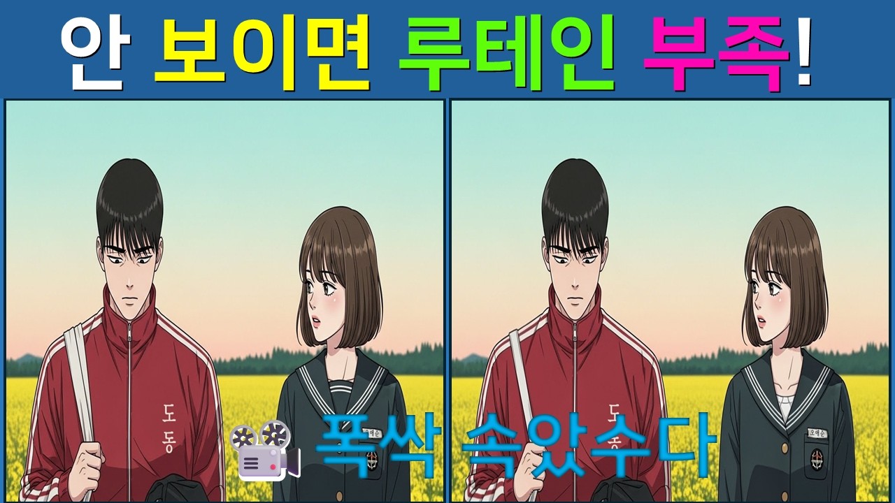 [다른 그림찾기/치매예방]  📽️폭싹속았수다 : 드라마 명장면 속에 숨은 3곳 찾기 【 find difference / 두뇌운동 / 두뇌 훈련 / 눈썰미 집중력  퀴즈 / #5】