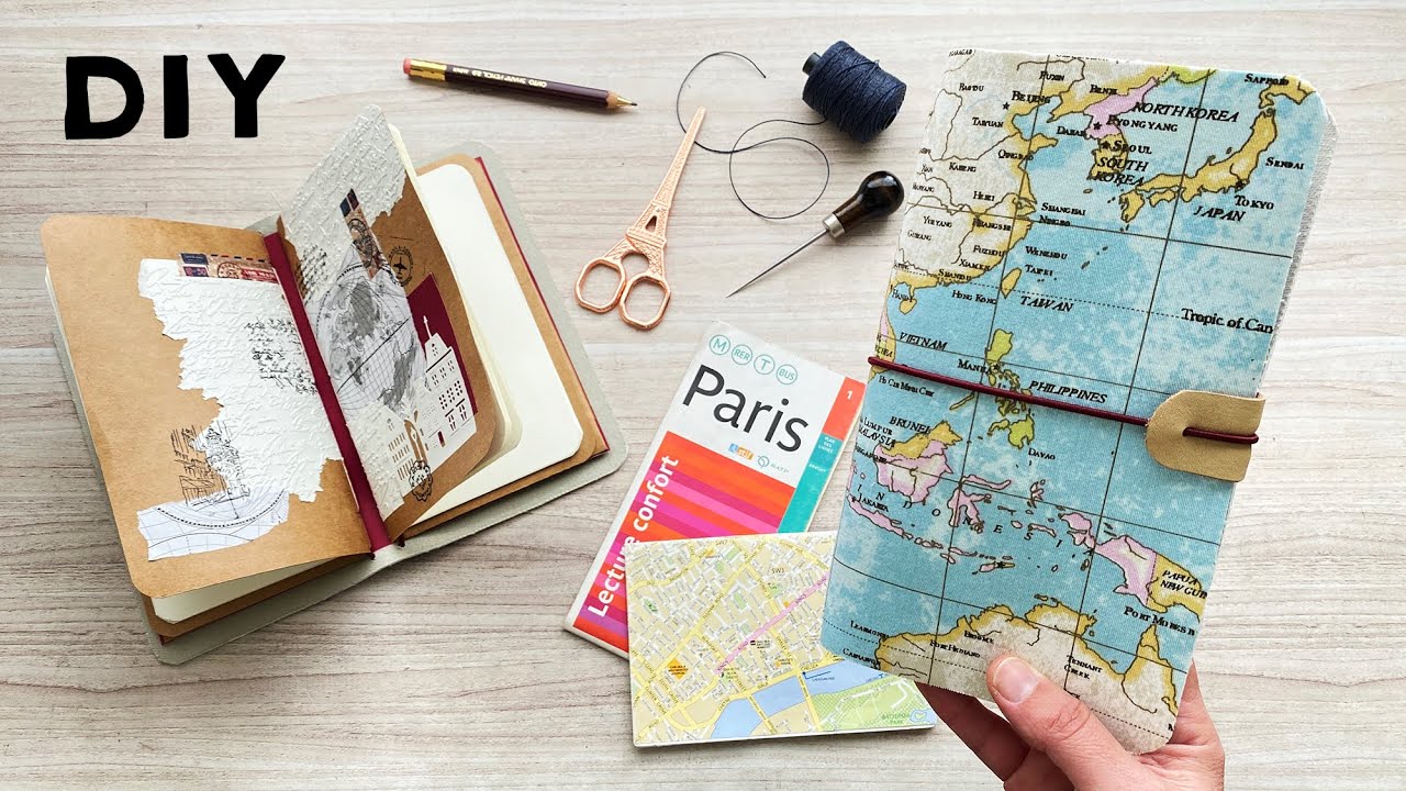 📚 Дорожный БЛОКНОТ в стиле Мидори своими руками ✈️Мидори из ткани БЕЗ ШИТЬЯ!!! [Скрапбукинг, Журнал]