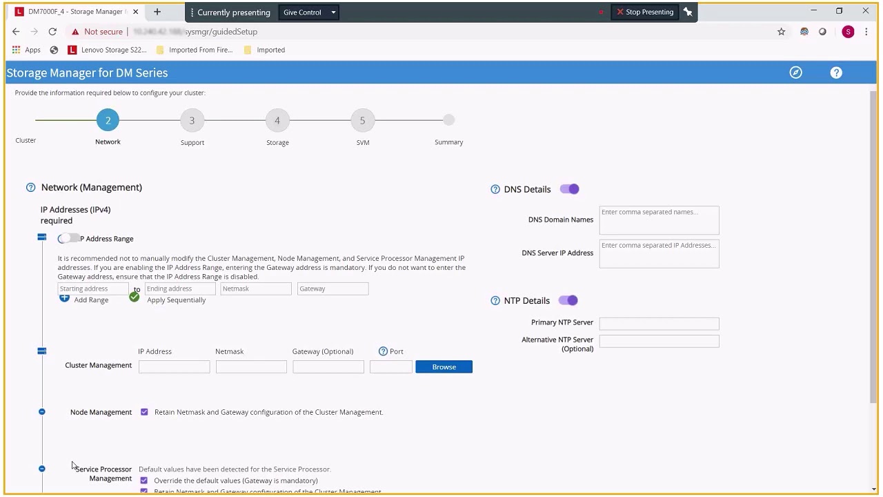 Lenovo DM Series Storage: Initial setup and cluster configuration